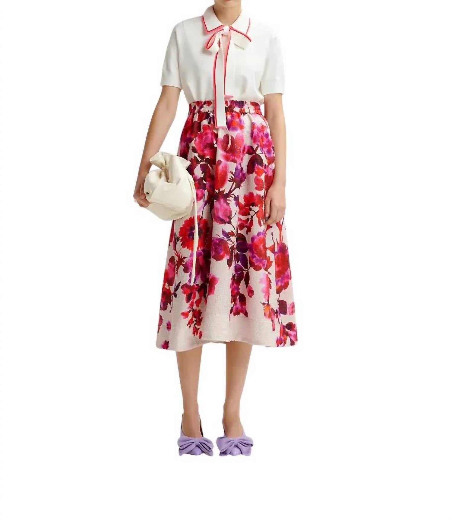 Essentiel Antwerp - Polo With Self-tie Fabric Scarf Top