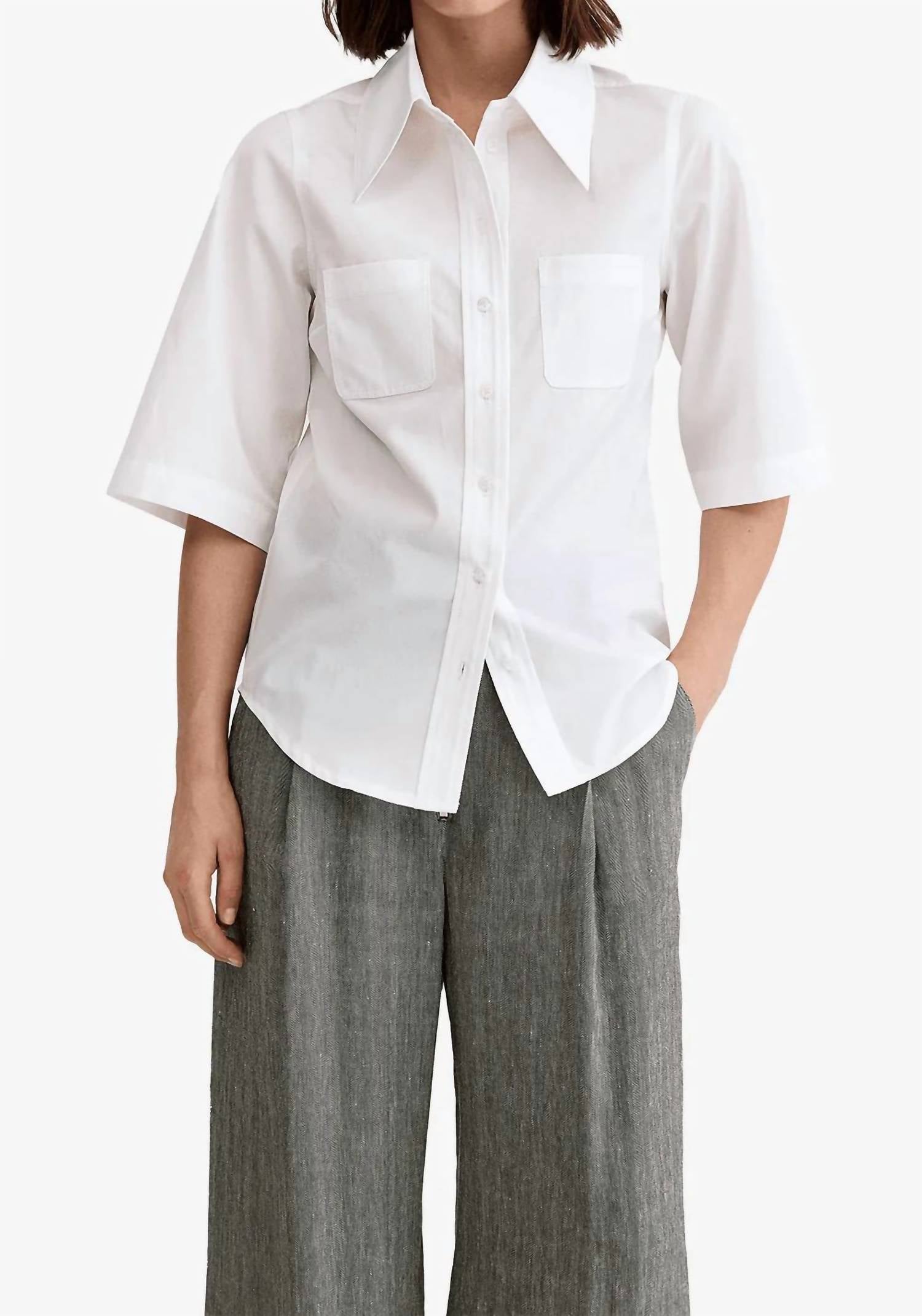 Smythe - 3/4 Sleeve Point Collar Shirt