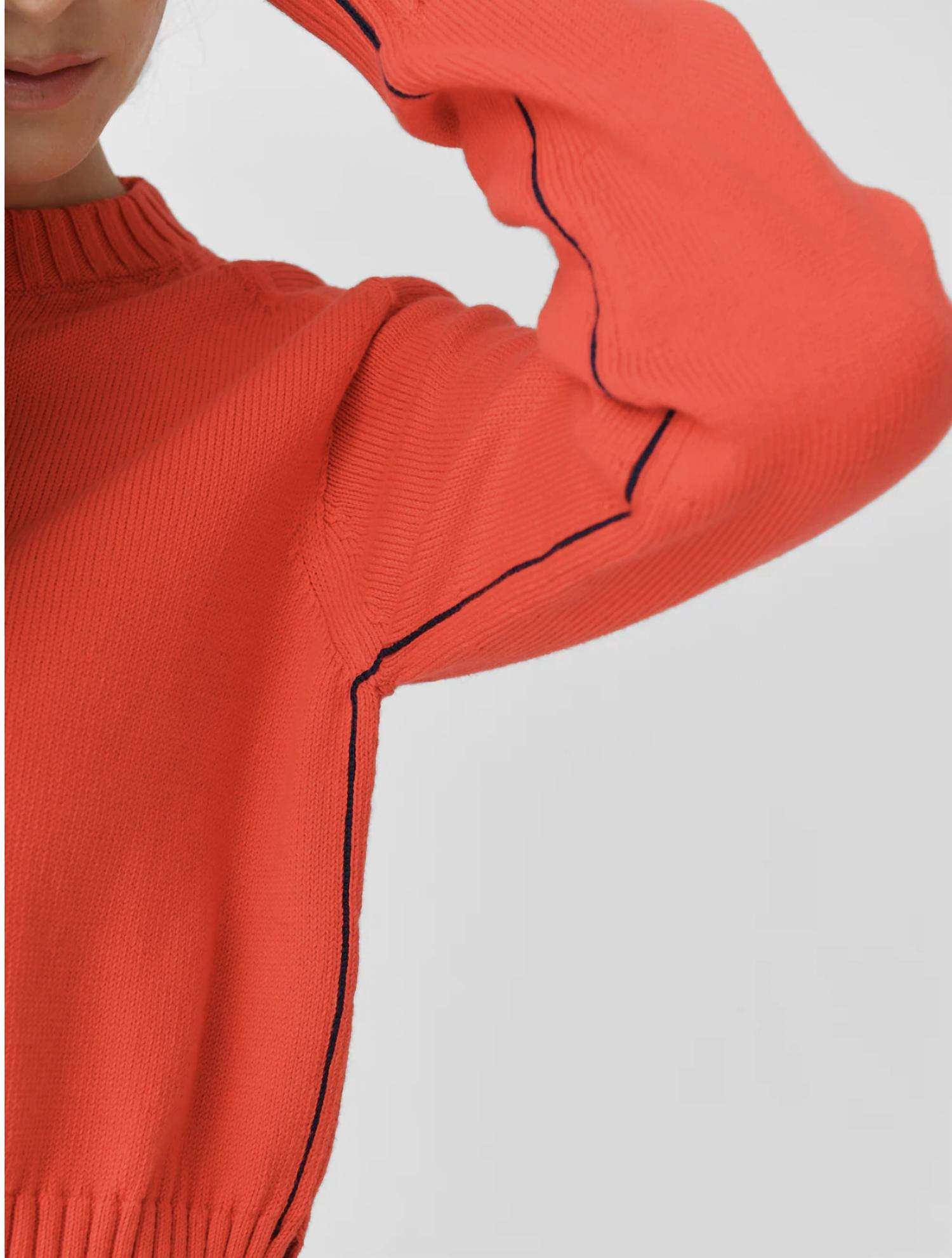 White + Warren - Soft Cotton Rib Trim Sweatshirt