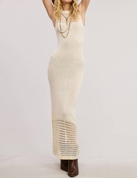 Mimosa - Bohemian Crochet Mesh Midi Dress