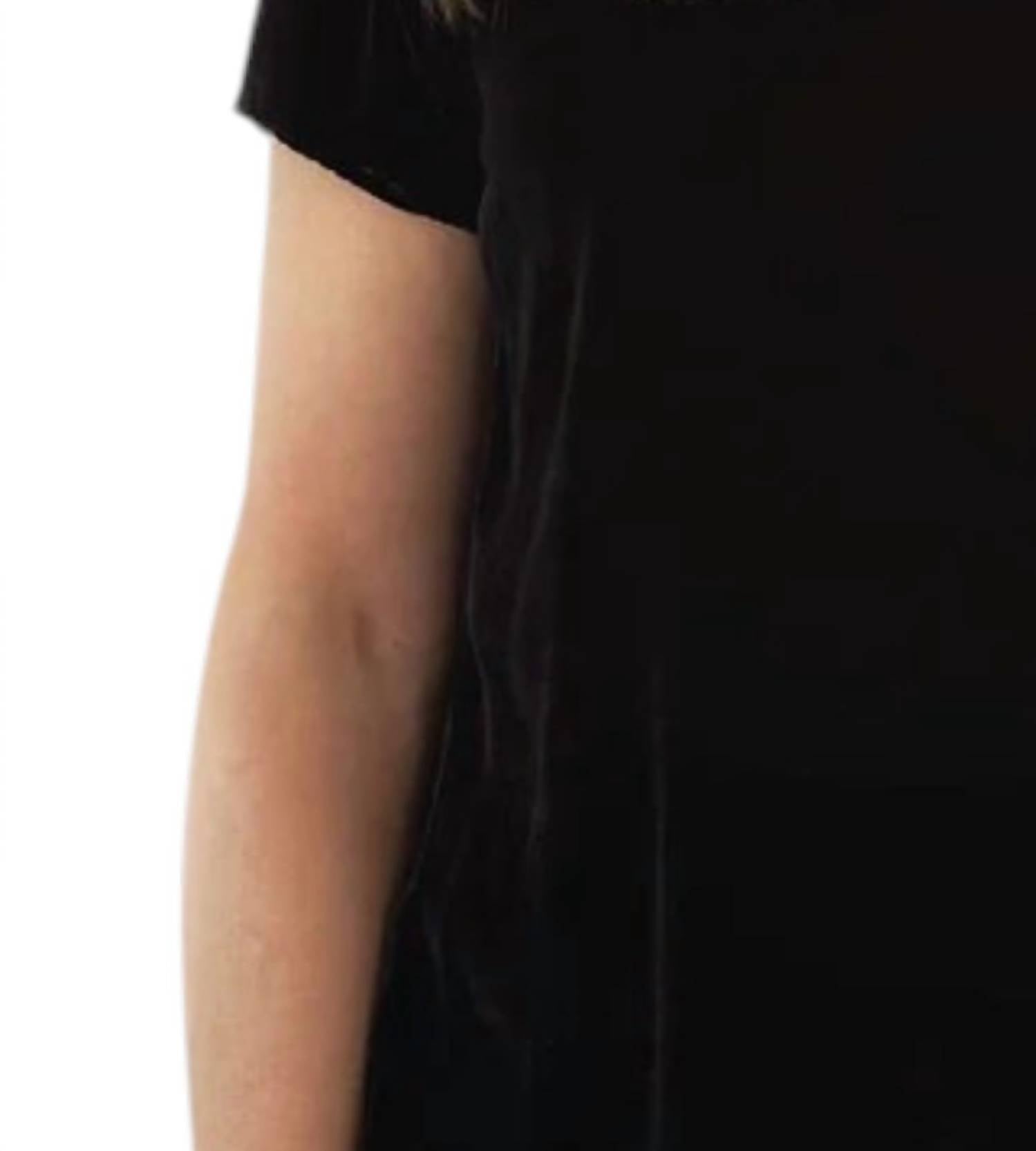 Bella Dahl Button Back Crew Tee in black - women's t-shirt - detail view