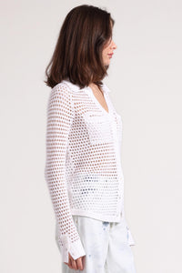 Minnie Rose - Plaited Mesh Button Down Shirt