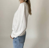 Six/Fifty - Textured Diamond Sleeve Top