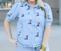 Layerz Clothing - Bailey Denim Short Sleeve Top