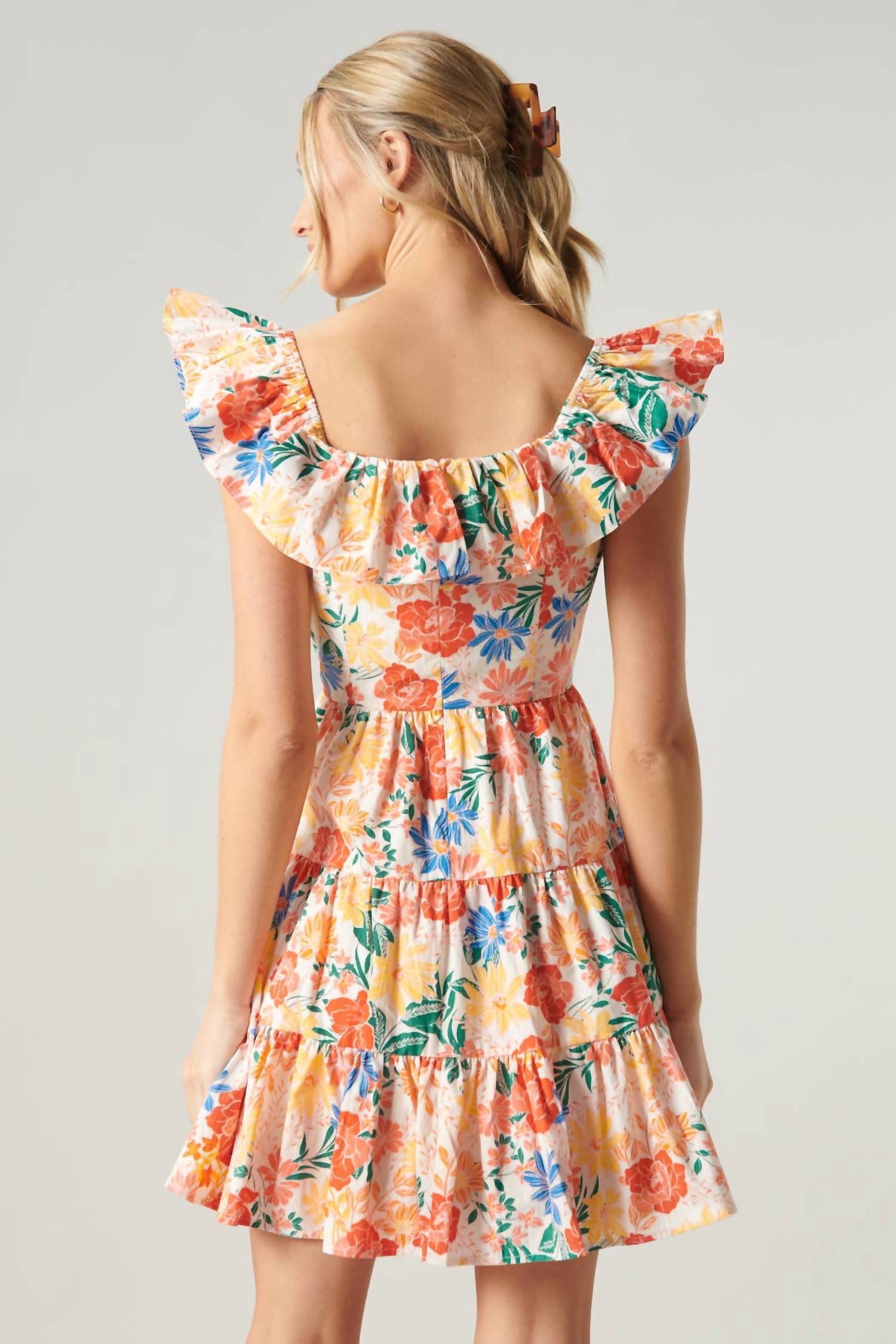 Sugarlips - Saint Lucia Floral Sweetheart Ruffle Mini Dress