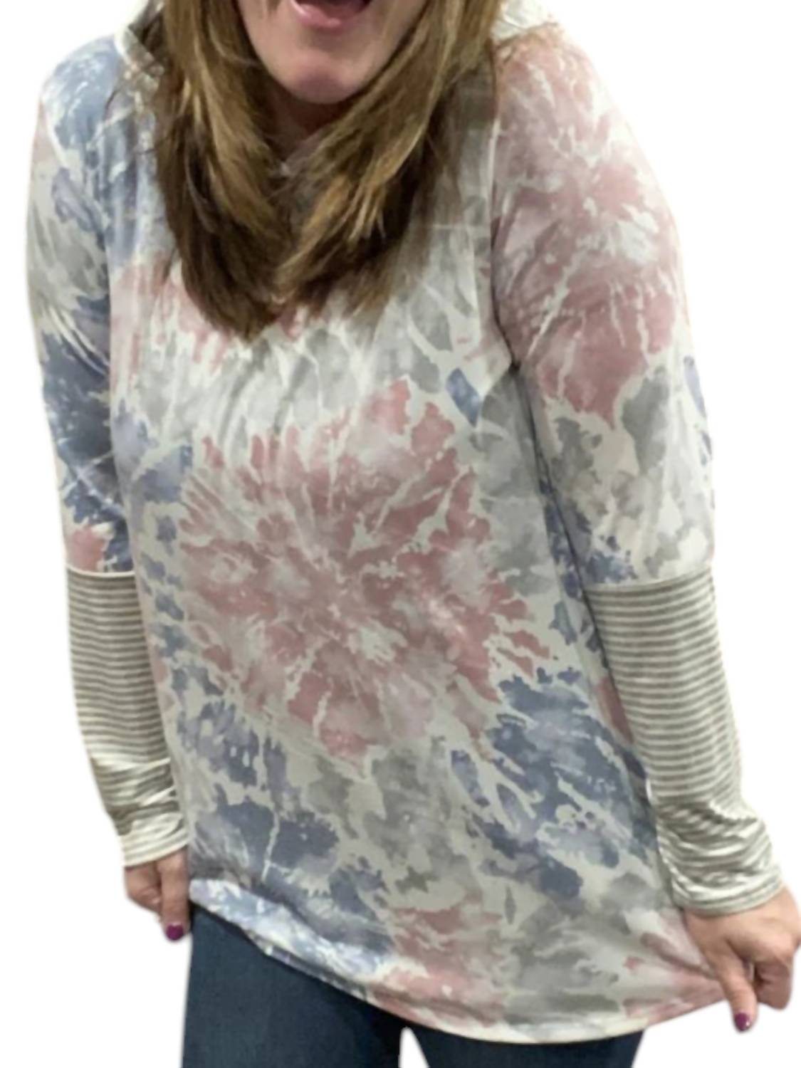 Honeyme - Tie Dye Meets Stripes Hoodie