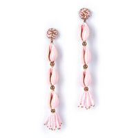 Deepa Gurnani - Anise Bead And Shell Linear Drop Earrings
