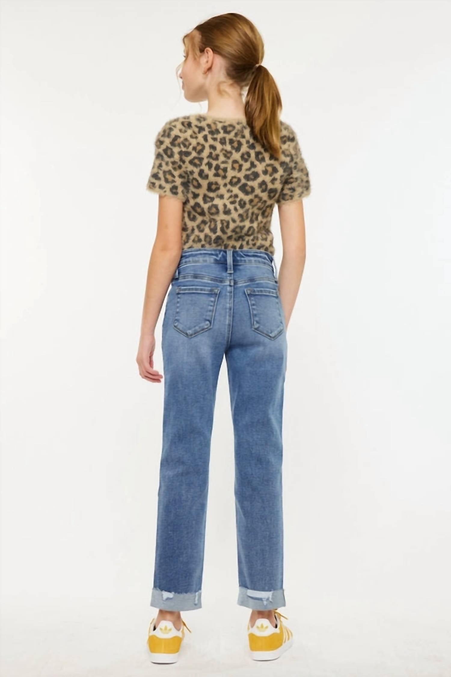Kancan - Girls' Kate High Rise Slim Straight Jeans
