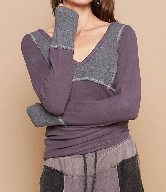 Pol - V-neck Fitted Top