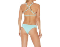 L*SPACE Solid Hartley Bikini Top in light turquoise - women's swimwear - alternate view