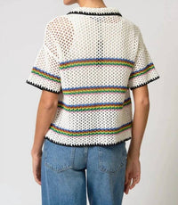 Central Park West - Noa Crochet Stripe Button Down