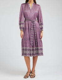 Current Air - Geo Printed Belted Midi Dress