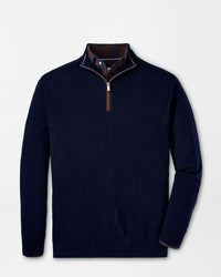 Peter Millar - Autumn Crest Suede Trim 1/4 Zip Sweater