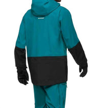 Mammut Men’s Waterproof Rain Jacket in teal black - men's jacket - detail view