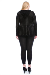 Vocal Apparel - Studded Thermal Hoodie - Plus Size
