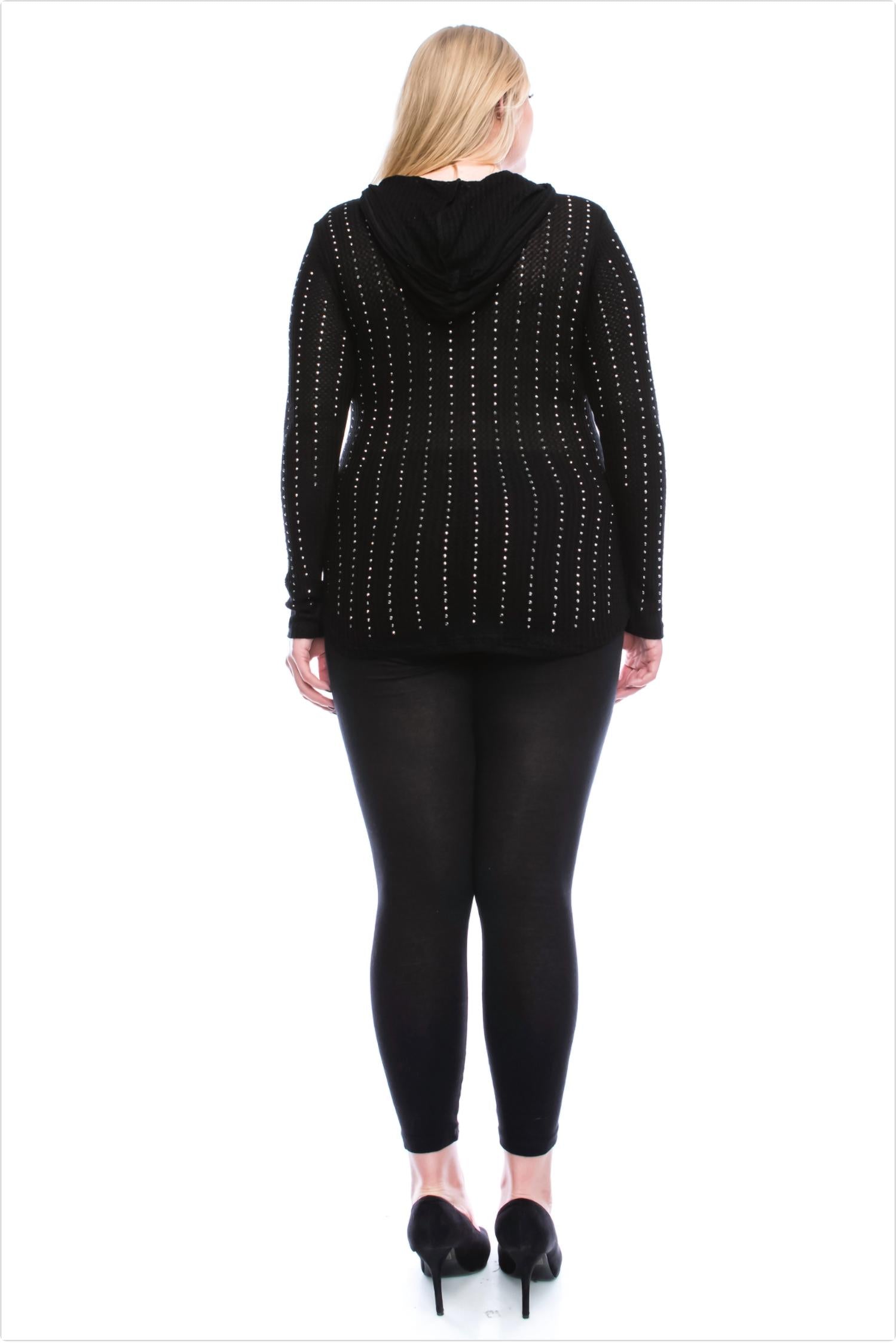 Vocal Apparel - Studded Thermal Hoodie - Plus Size
