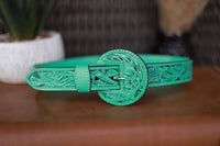 Que Chula - Women's Vaquera Tooled Leather Belt
