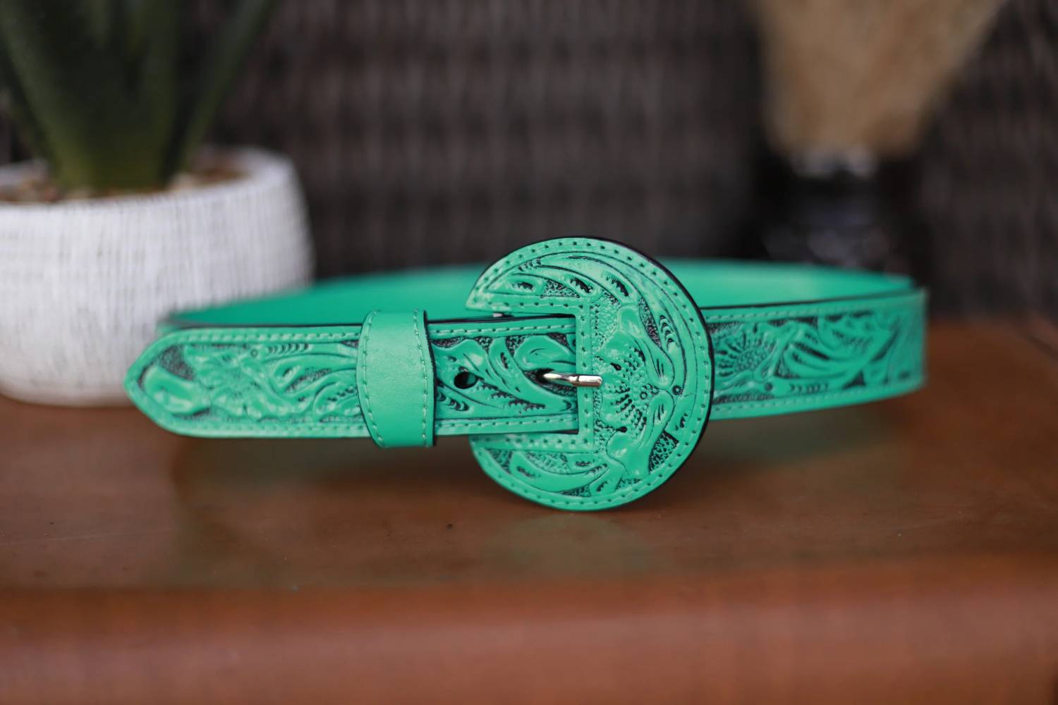 Que Chula - Women's Vaquera Tooled Leather Belt