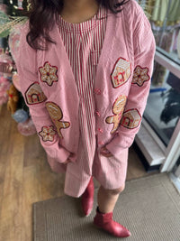 Grace + Emma - Cable Knit Gingerbread Cardigan Top