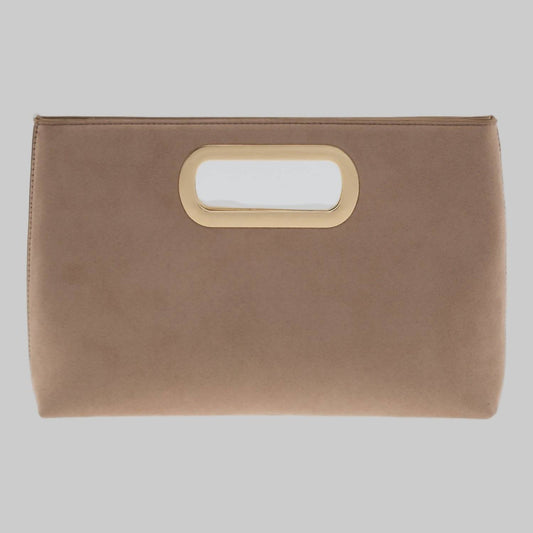 Jnb - Women's Celeste Top Handle Faux Suede Clutch