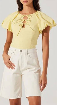 Astr - Aine Tie Detail Cotton Top