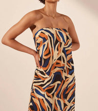 Shona Joy - Palma Silk Strapless Column Maxi Dress