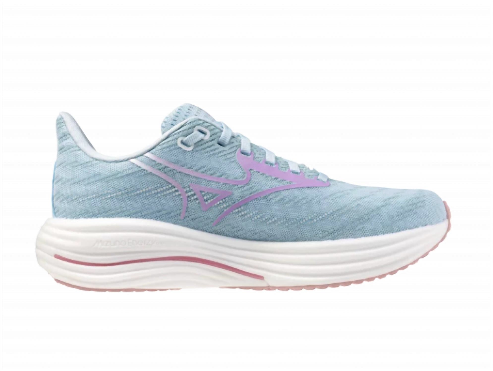 MIZUNO Women's Wave Rider 29 Running Shoes in nantucket breeze orchid petal - women's sneaker - detail view