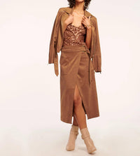 Ramy Brook - Delphia Faux Suede Midi Wrap Skirt