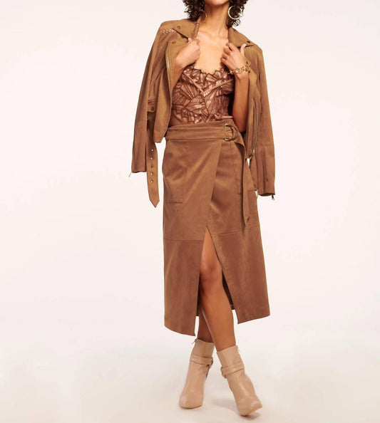 Ramy Brook - Delphia Faux Suede Midi Wrap Skirt