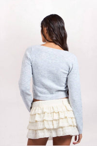 Sky To Moon - Marled Notch Neck Sweater