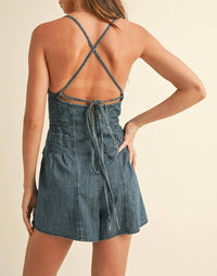 Miou Muse - Chambray Denim Romper