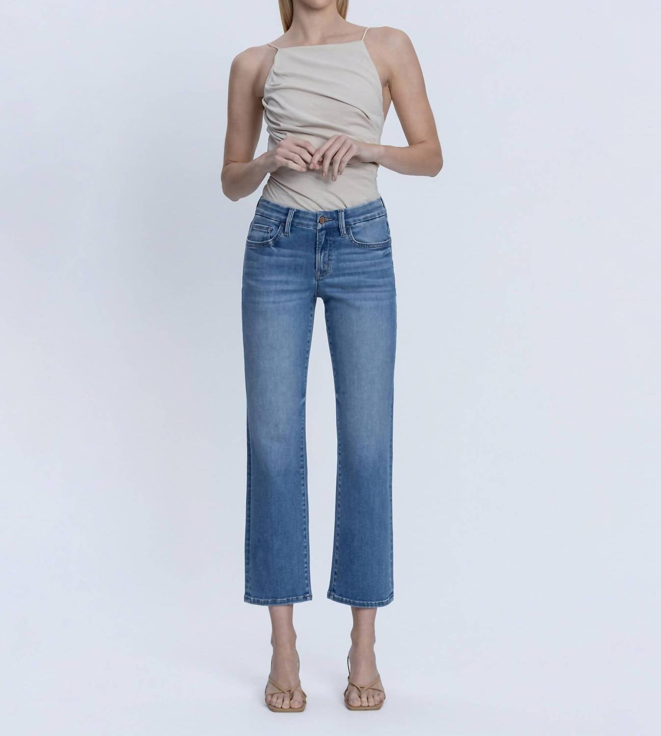Lovervet - Romy Mid Rise Ankle Straight Jeans