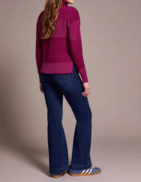 Tribal - Two Tone Turtleneck High Low Sweater