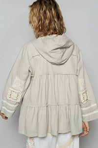 Pol - Peplum Patch Hooded Jacket
