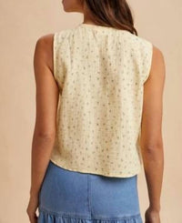 Anniewear - Ditsy Floral Cotton Blouse With Front Tie