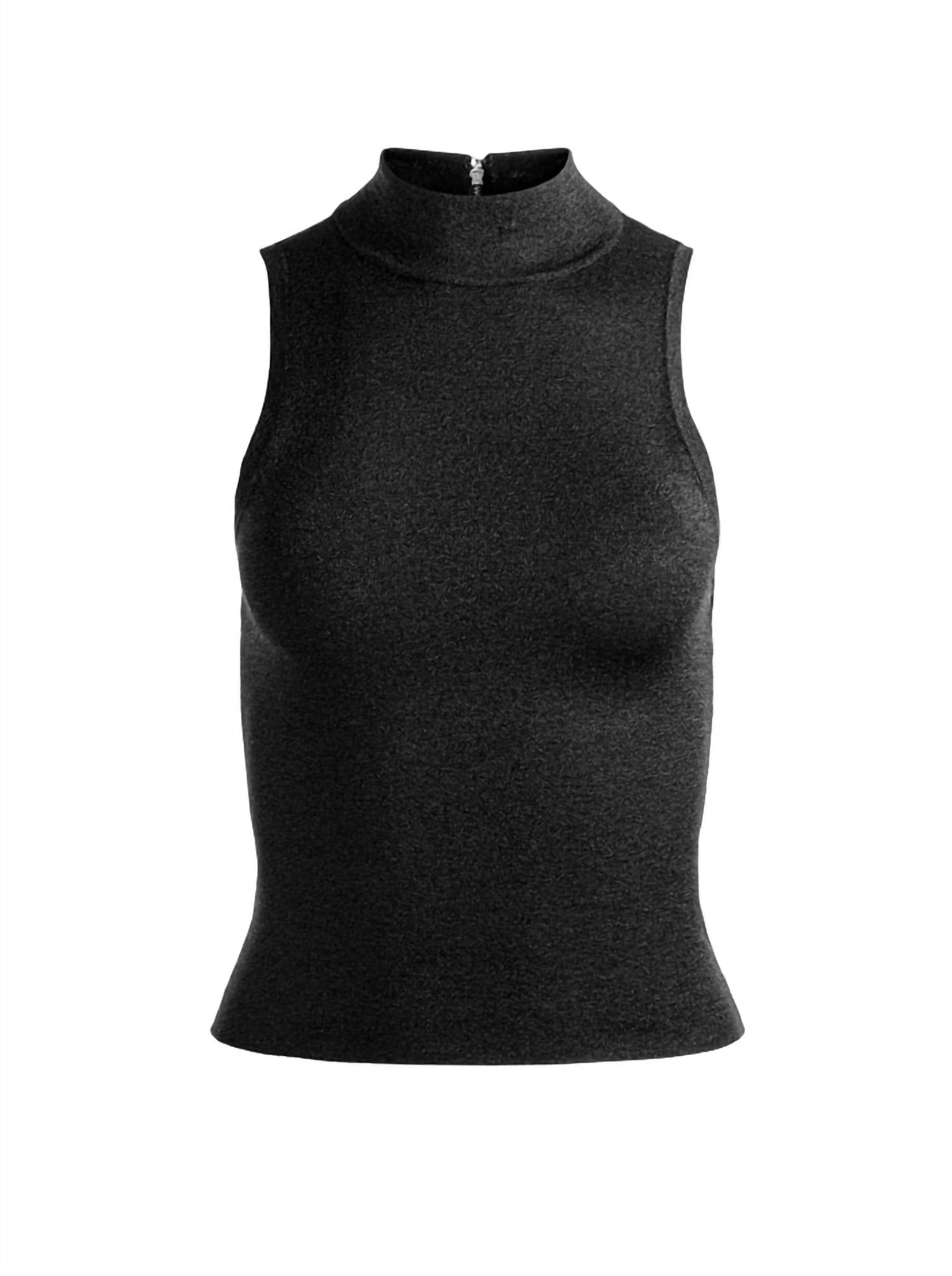 alice + olivia Darcey Metallic Tank in black - women's tank top - alternate view