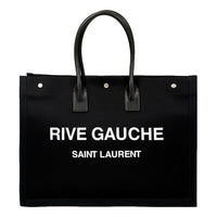 Saint Laurent - Women's Rive Gauche Canvas Leather Trim Tote Bag