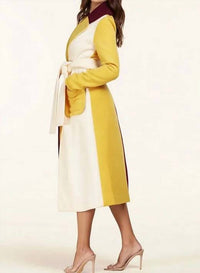 L'Atiste - Colorblock Soft Wool Long Coat