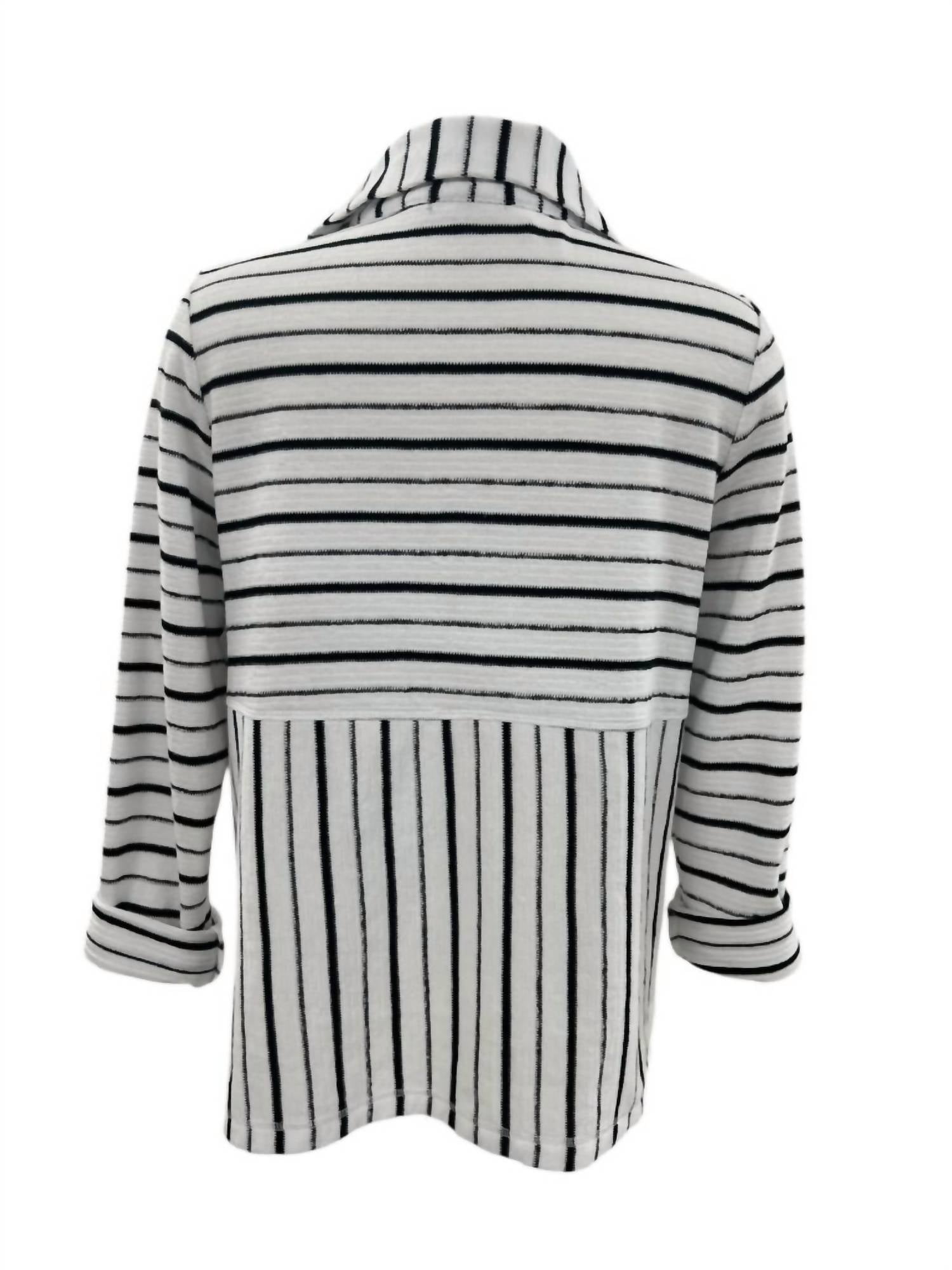 Habitat - Women's Weekend Terry Striped Quarter Zip Sweater