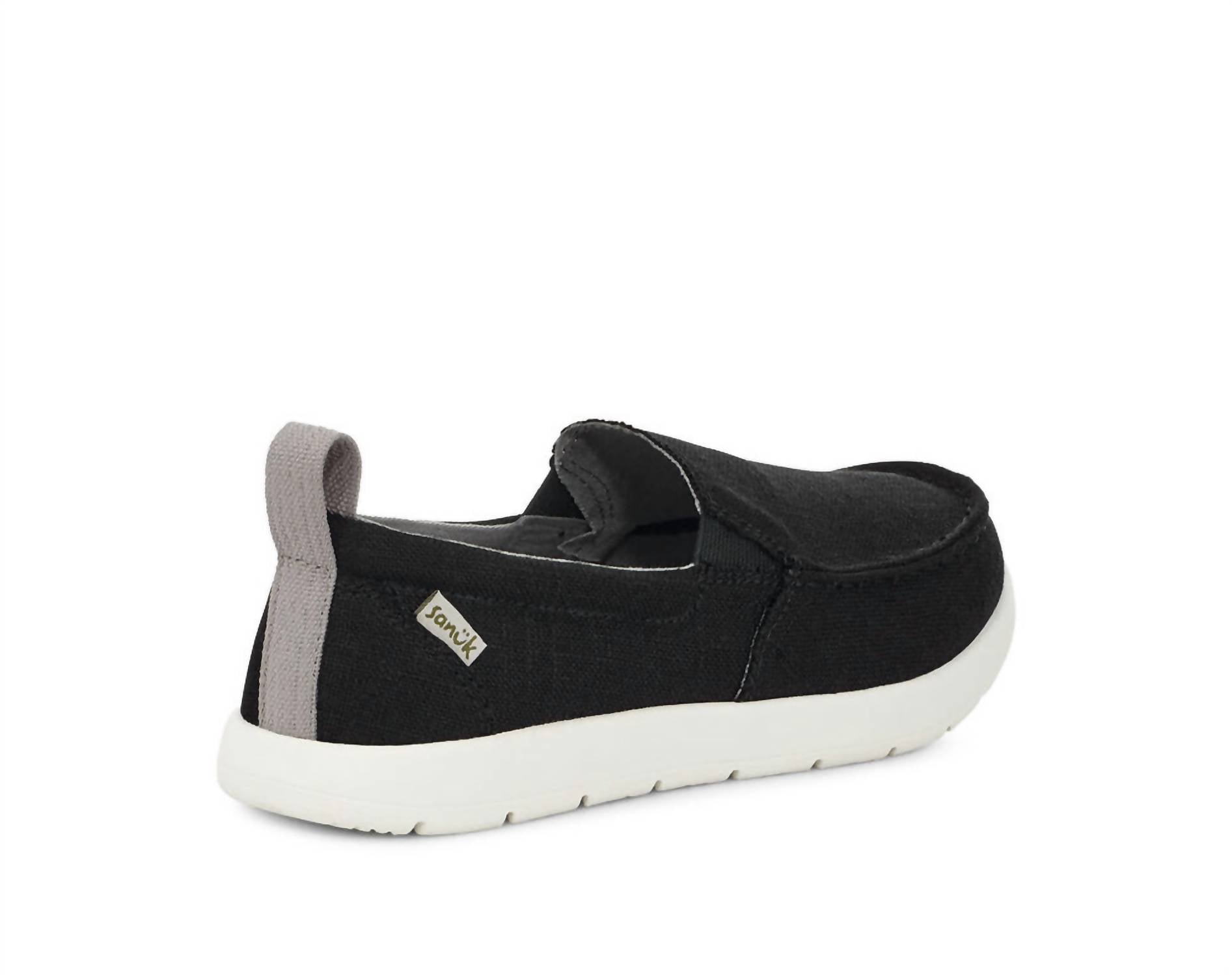 SANUK Kids Lil Sidewalk Surfer Lite Shoes in black - kids' sneaker - alternate view