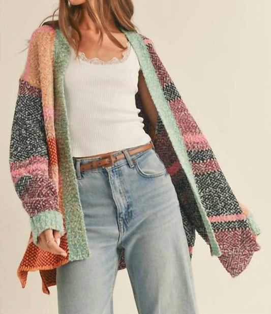 &Merci - Multicolor Abstract Long Cardigan