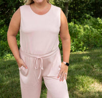DAVI & DANI Petal Sleeveless Jumpsuit in pink - women's pants - alternate view