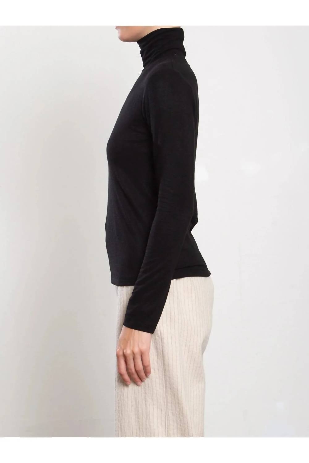 Pharaoh Shiloh Turtleneck Top in black - women's long sleeve top - alternate view