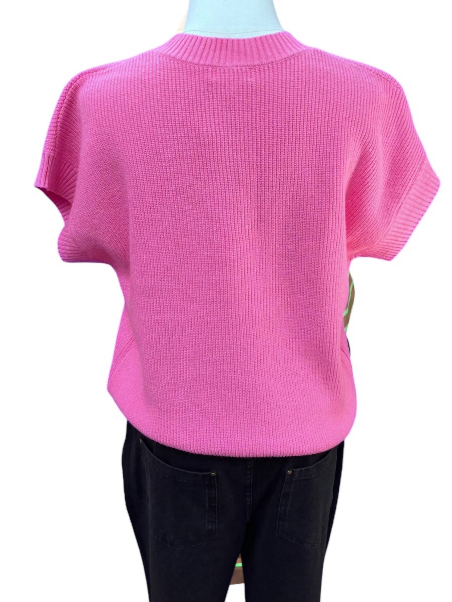 Mary Square Women's Josie Sweater in pink - women's sweater - detail view