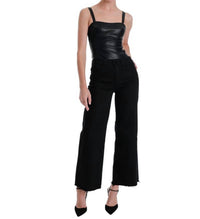 Karina Grimaldi Natalie Vegan Leather Bodysuits in black - women's shirt - alternate view