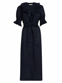 Dôen - Harriette Tie-waist A-line Midi-dress
