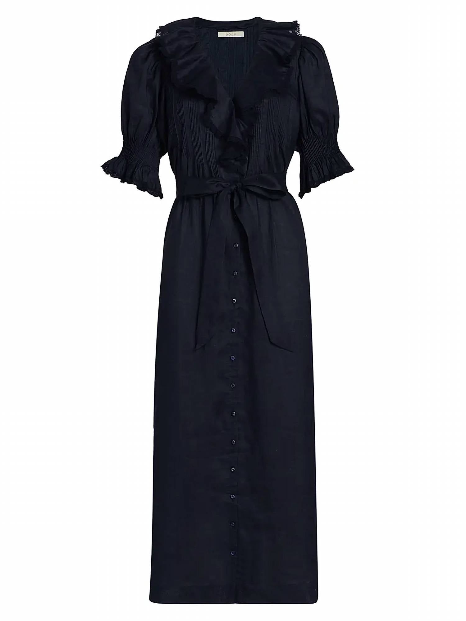 Dôen - Harriette Tie-waist A-line Midi-dress