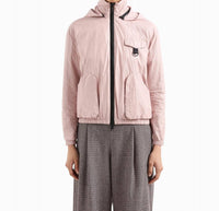 Armani Exchange Non-woven Fabric Cargo Pocket Windbreaker Jacket in milk punch - women's jacket
