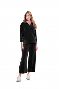 Multiples - Women's Wide Band Wide Leg Crop Pants