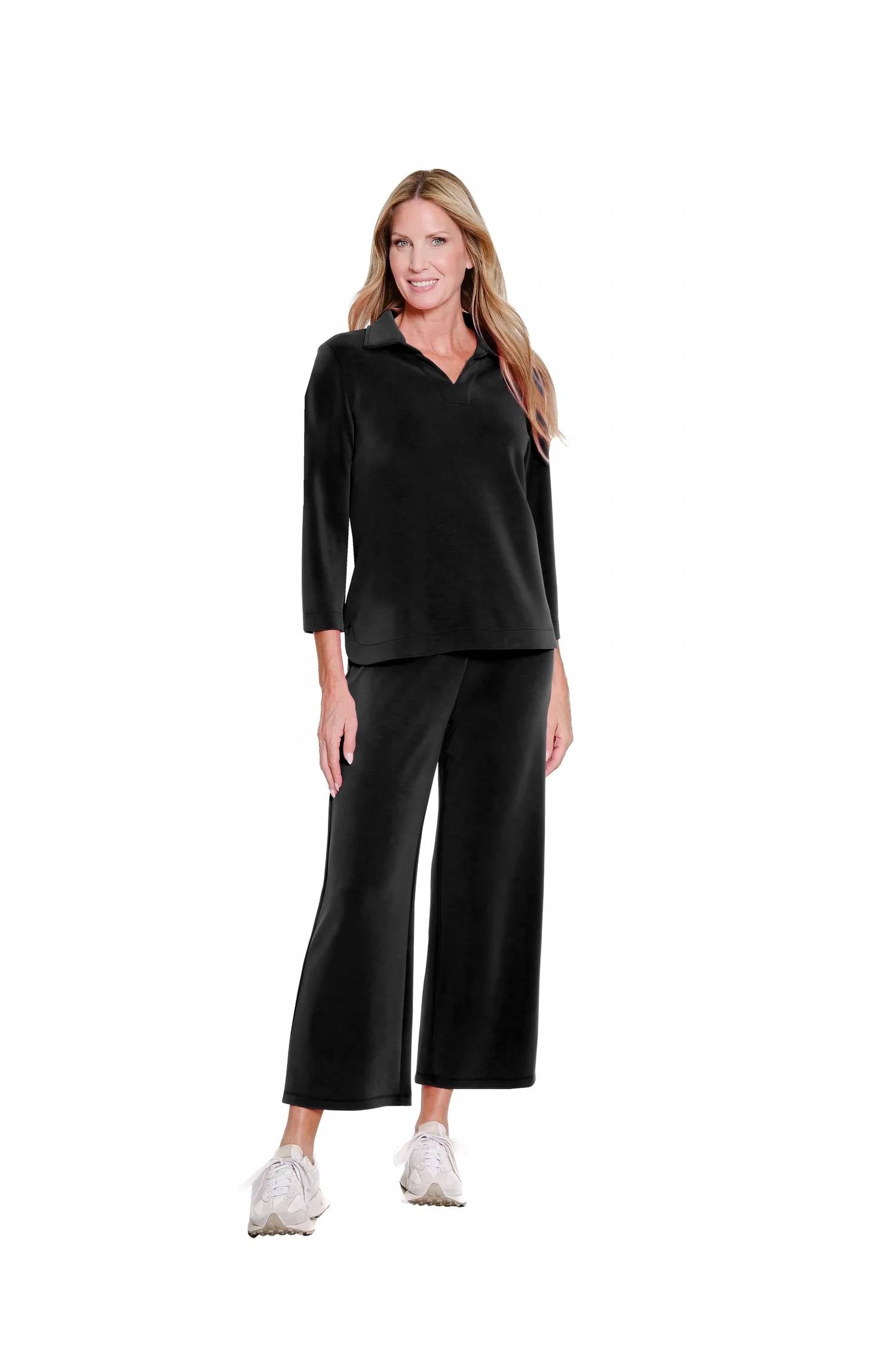 Multiples - Women's Wide Band Wide Leg Crop Pants